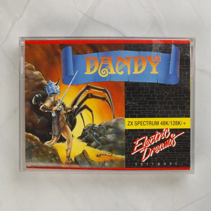 Dandy videójáték ZX Spectrum kazetta tokban elölnézetből