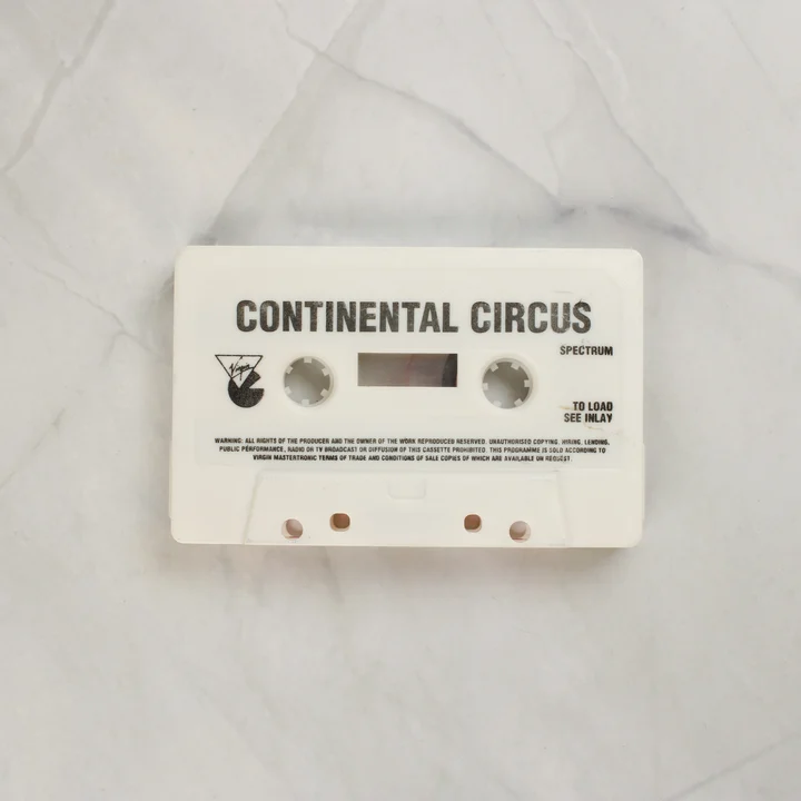 Continental Circus fehér ZX Spectrum kazetta