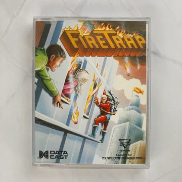 A Firetrap videójáték ZX Spectrum kiadásának előlapja műanyag tokban.