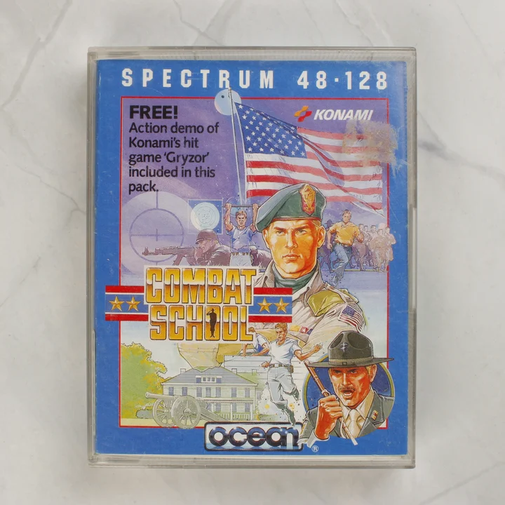 Combat School ZX Spectrum játék elülső borítója műanyag tokban
