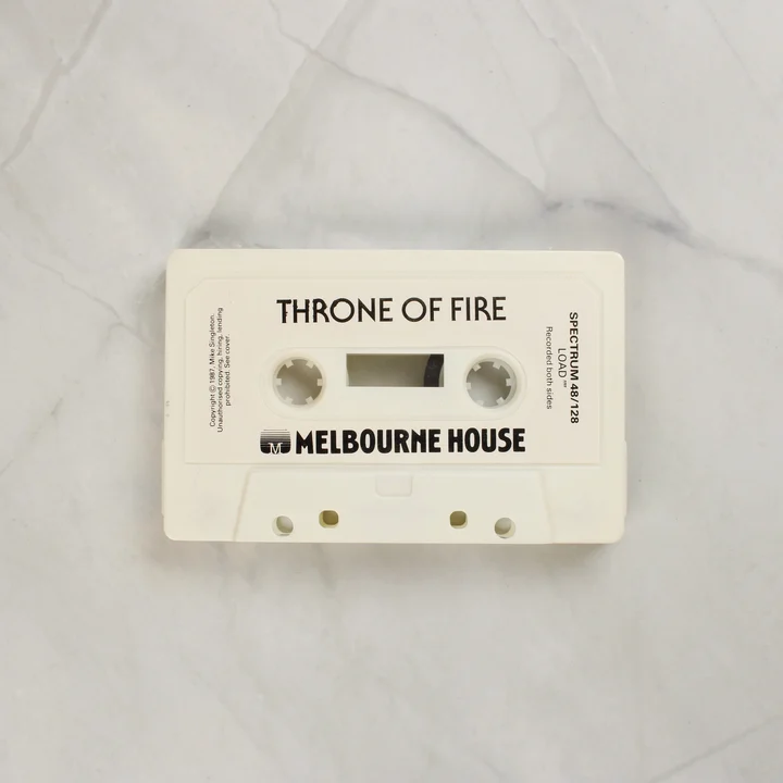 Throne of Fire fehér színű ZX Spectrum kazetta
