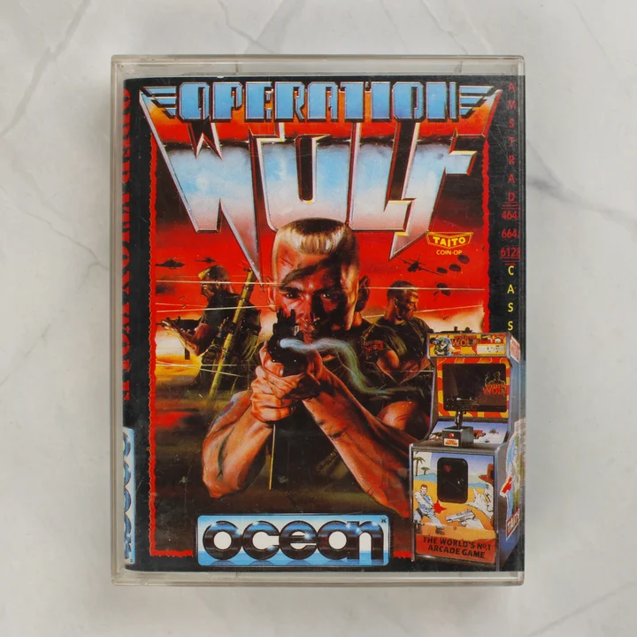 Operation Wolf Amstrad CPC játék kazetta tokban elölnézetből