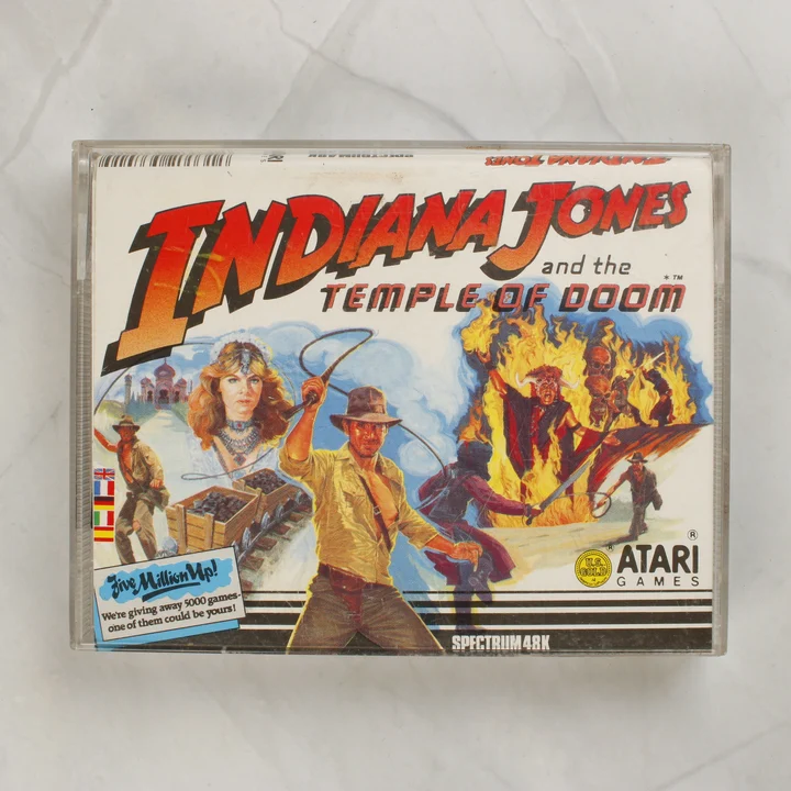 Indiana Jones and the Temple of Doom ZX Spectrum játék tokja elölről