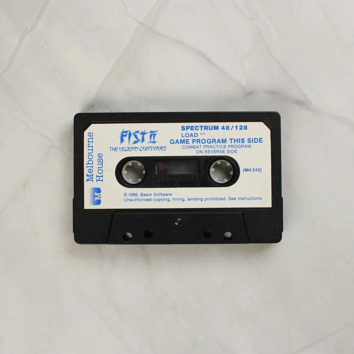 Fist II videójáték kazetta fehér címkével