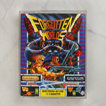 Forgotten Worlds ZX Spectrum játék kazetta tokban elölnézetből