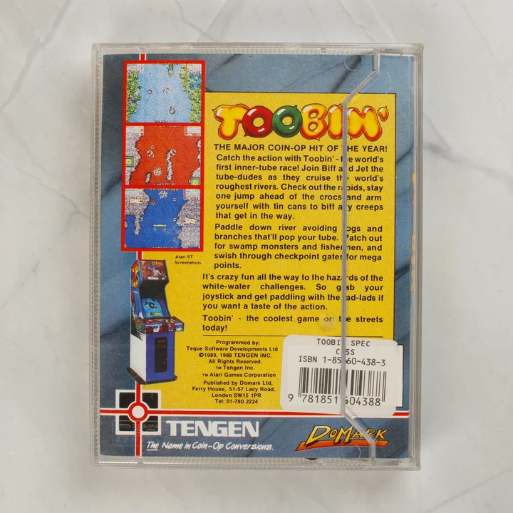 Toobin' videójáték hátoldala a tokban