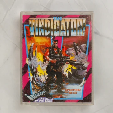 The Vindicator! ZX Spectrum játék kazetta tokban elölnézetből