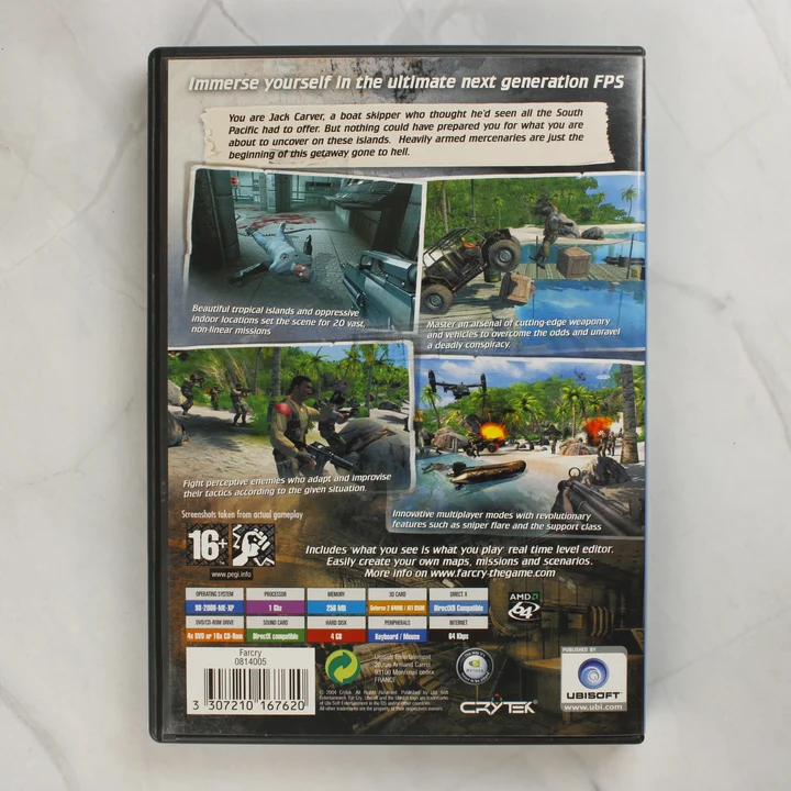 Far Cry PC játék hátlapi borítója