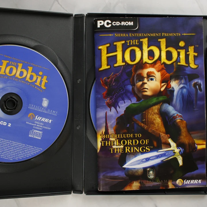 The Hobbit PC videójáték lemez és kézikönyv