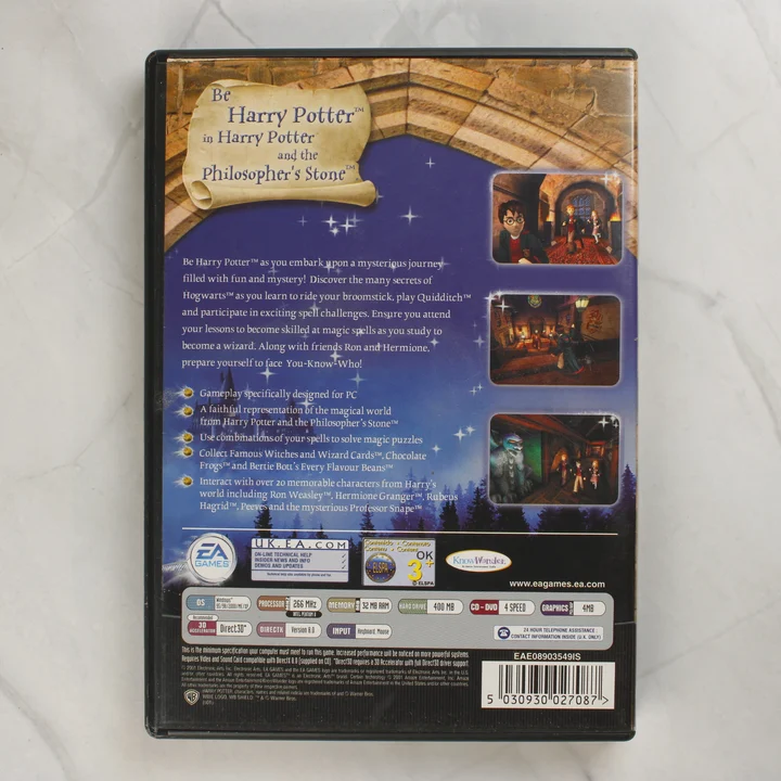Harry Potter and the Philosopher's Stone PC játék hátlapja