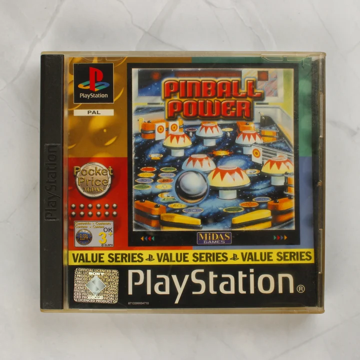 Pinball Power PlayStation játék előlapi borítója normál CD-tokban