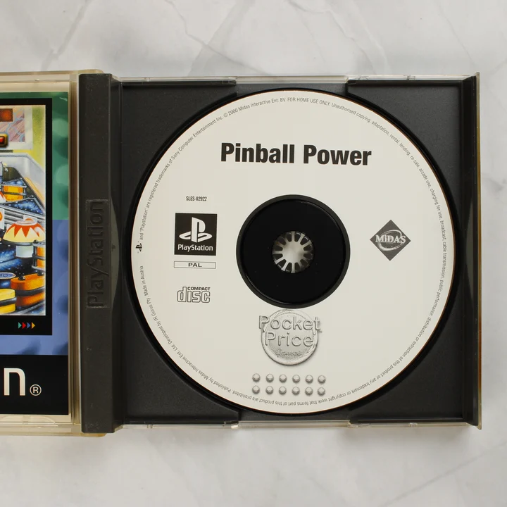Pinball Power PlayStation játéklemez a nyitott tokban