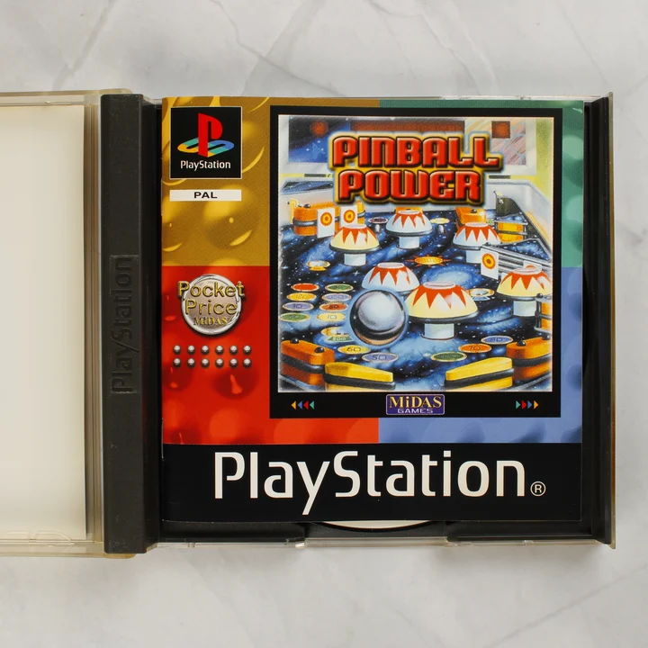 Pinball Power PlayStation játék kiskönyve a nyitott tokban