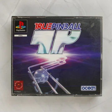 True Pinball PlayStation játék elülső borítója műanyag tokban
