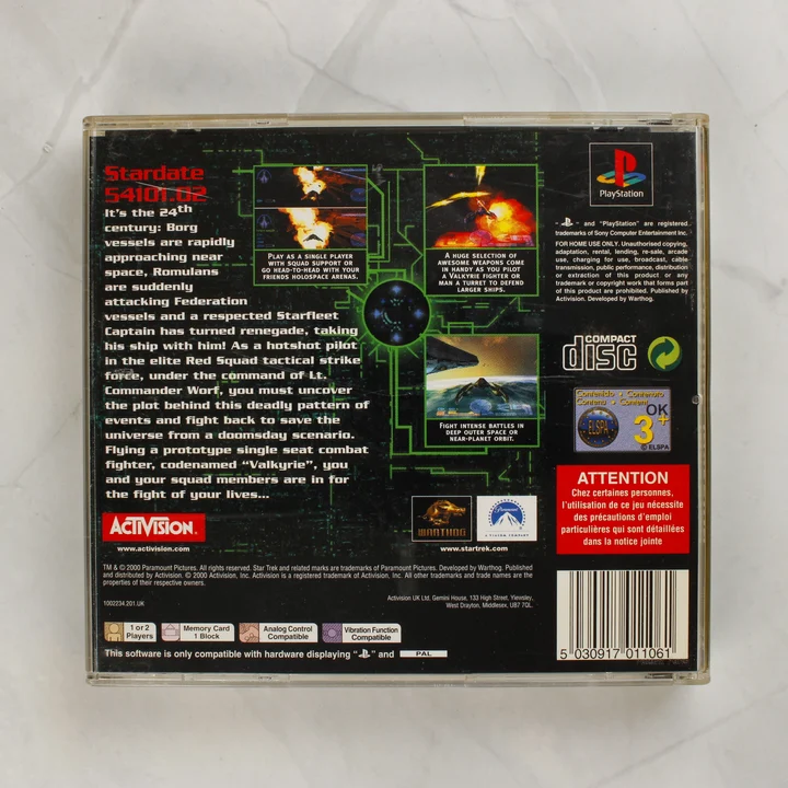 Star Trek Invasion PlayStation játék hátlapja