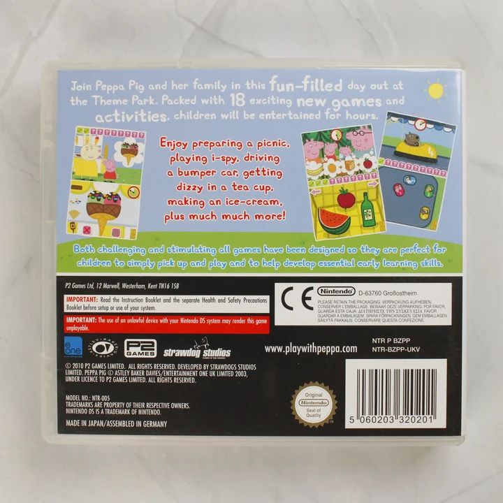 Peppa Pig: Theme Park Fun Nintendo DS játék tokjának hátlapja