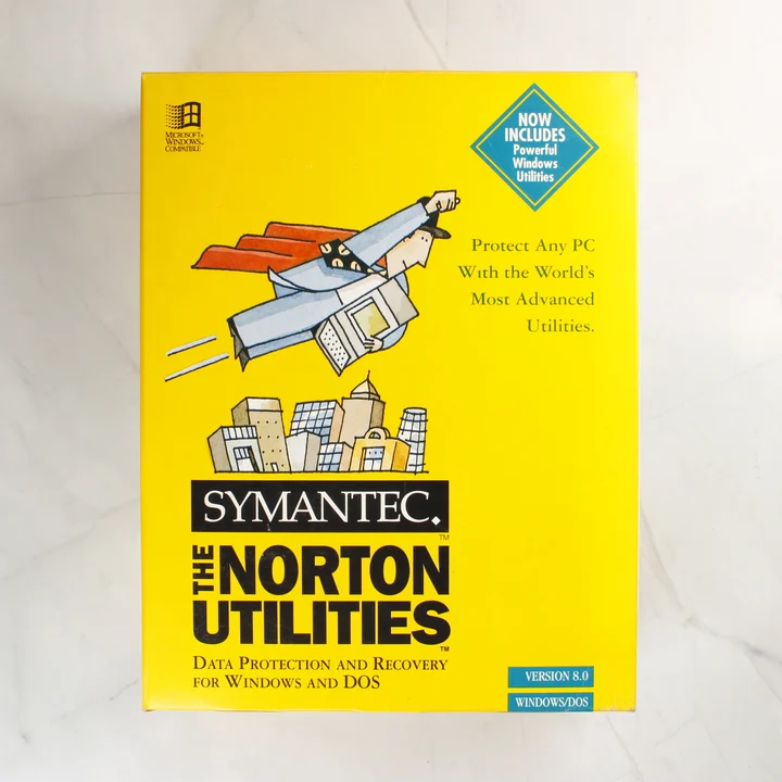 The Norton Utilities 8.0 sárga dobozának előlapja