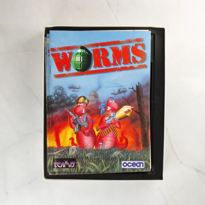 Worms Amiga használati útmutató a dobozban
