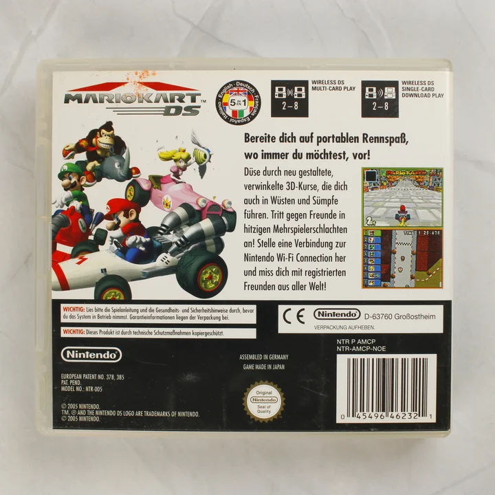 Mario Kart DS videójáték tokjának hátlapja