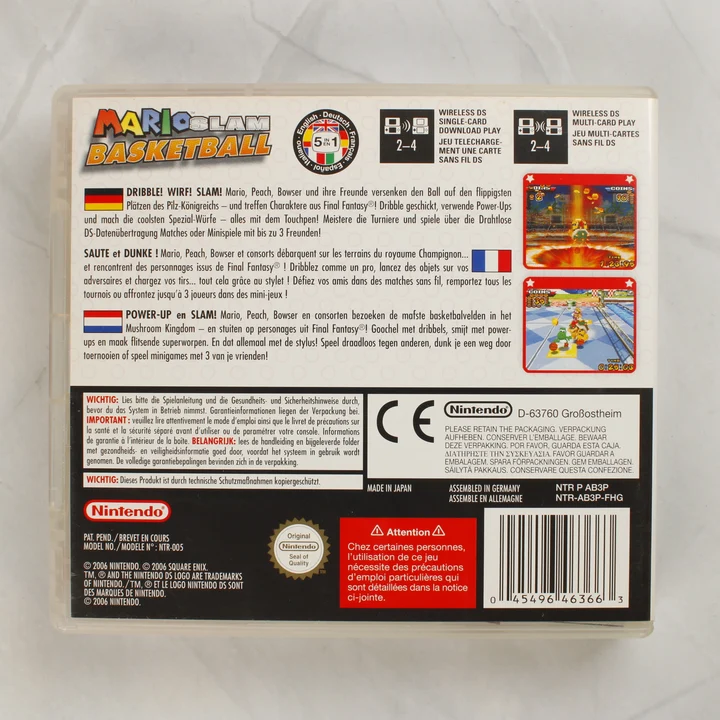 Mario Slam Basketball Nintendo DS játék hátoldali borítója