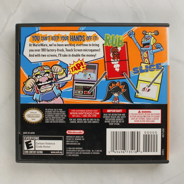 WarioWare Touched! Nintendo DS játék hátlapi borítója