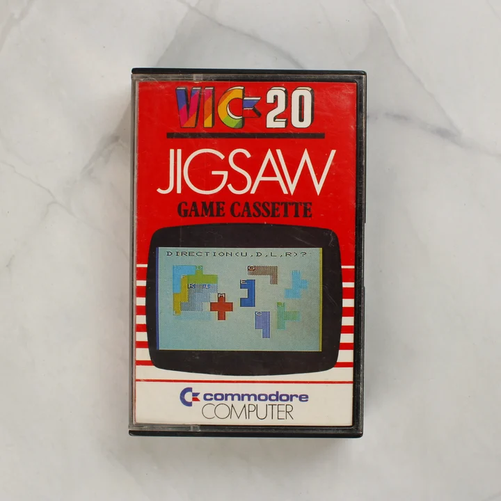Jigsaw videójáték Commodore VIC-20 kazetta tokban