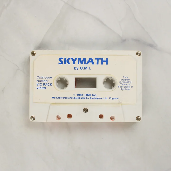 Skymath fehér magnókazetta Commodore VIC-20-hoz