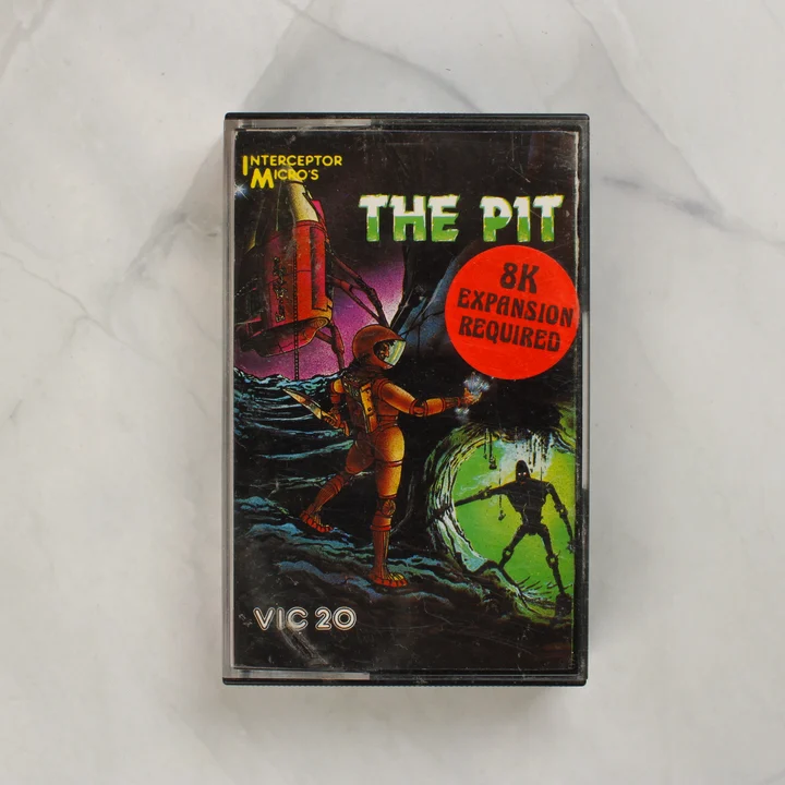 The Pit videójáték Commodore VIC-20 kazetta tokja elölről