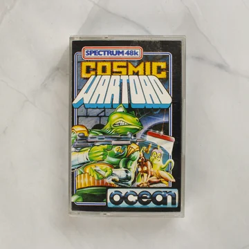 A Cosmic Wartoad videójáték elülső borítója műanyag tokban.