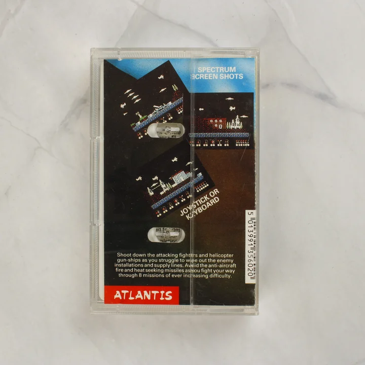 Seahawk ZX Spectrum videójáték tok hátoldala képernyőfotókkal