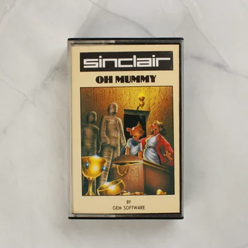 Sinclair Oh Mummy videójáték kazetta tokban