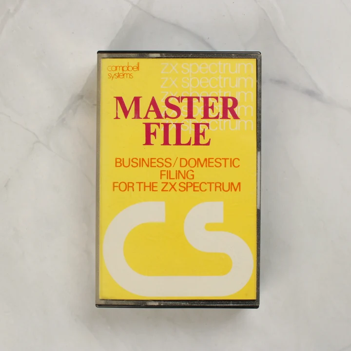 Masterfile ZX Spectrum szoftver sárga borítója műanyag tokban