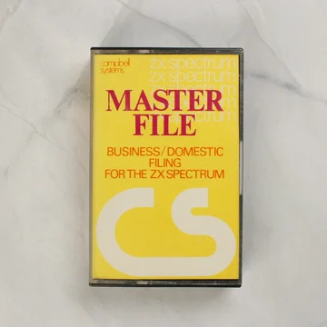 Masterfile ZX Spectrum szoftver sárga borítója műanyag tokban