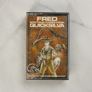 Fred videójáték Sinclair Spectrum kazetta tokban elölnézetből