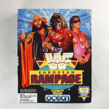 WWF European Rampage Tour Amiga játék dobozának eleje