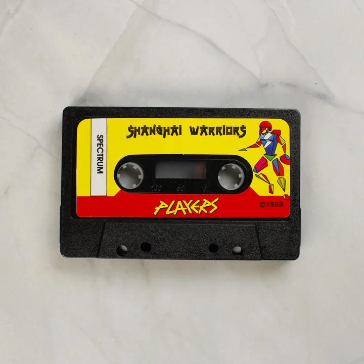 Shanghai Warriors ZX Spectrum fekete audiokazetta sárga címkével