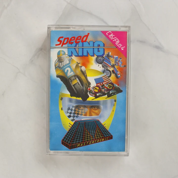 Speed King videójáték kazetta tokban, elölnézetből