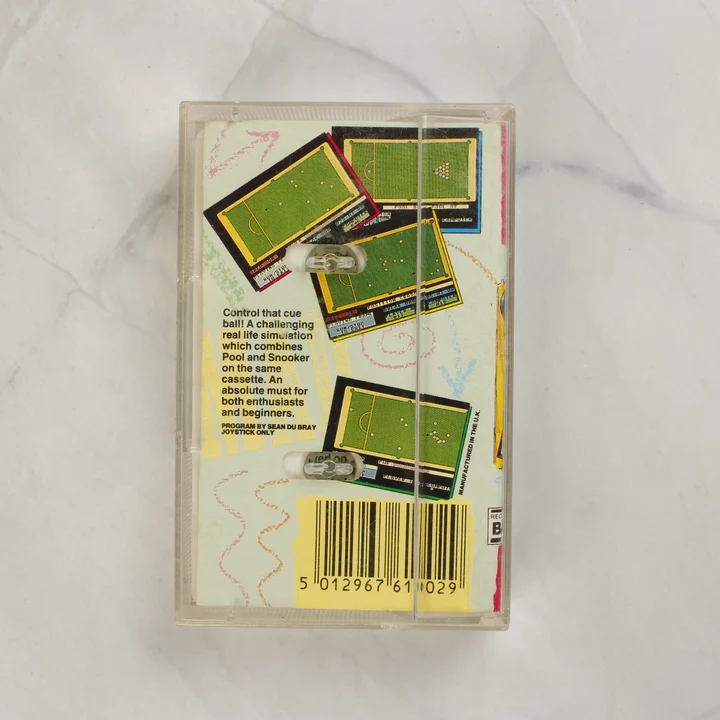 On-Cue Commodore 16 videójáték kazetta hátoldala tokban