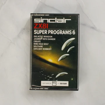 Sinclair ZX81 Super Programs 6 kazetta tokban elölnézetből