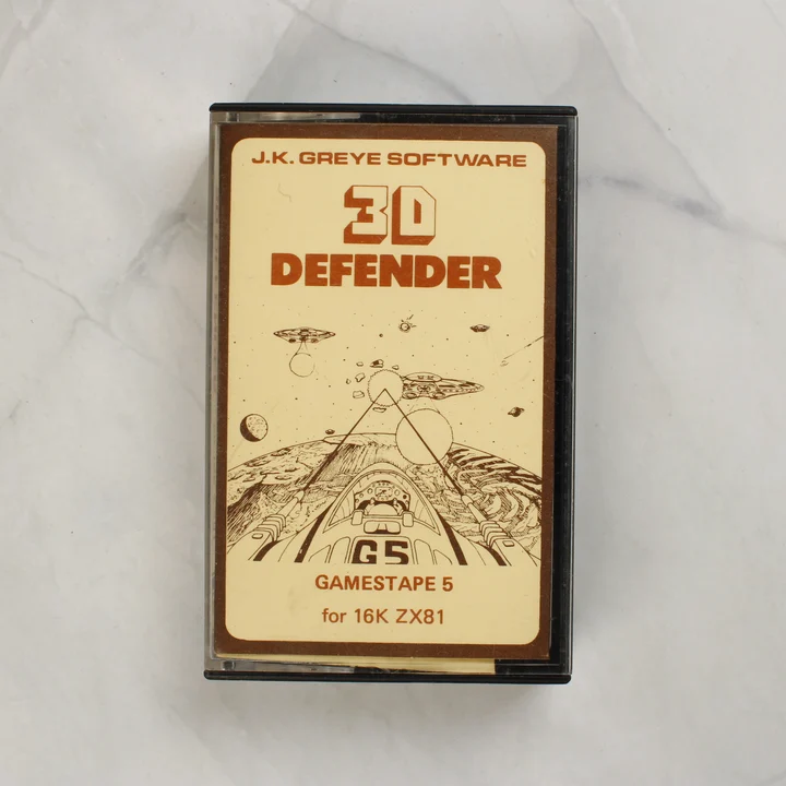 3D Defender ZX81 videójáték kazetta tokban