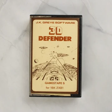 3D Defender ZX81 videójáték kazetta tokban