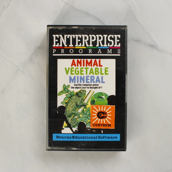 Animal Vegetable Mineral szoftver kazetta tokja elölről