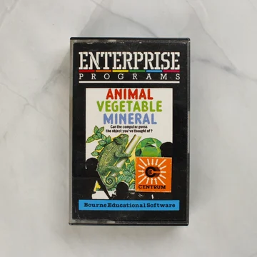 Animal Vegetable Mineral szoftver kazetta tokja elölről