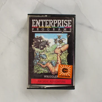 Wriggler Enterprise videójáték kazetta tokban elölről
