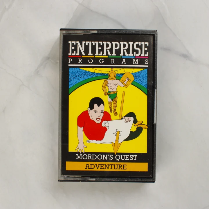 Mordon's Quest Enterprise videójáték kazetta tokban