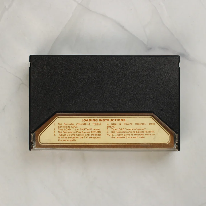 Gamestape 1 ZX81 kazetta tok hátoldala betöltési útmutatóval