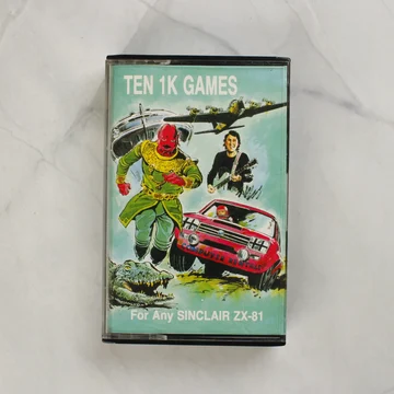 Ten 1K Games Sinclair ZX-81 kazetta tokban elölnézetből