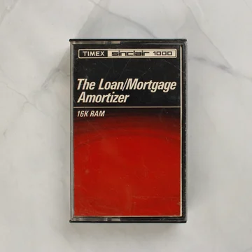 The Loan/Mortgage Amortizer szoftver kazetta tokban