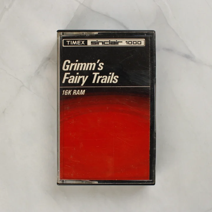 Grimm's Fairy Trails videójáték kazetta tokja Timex Sinclair 1000-hez