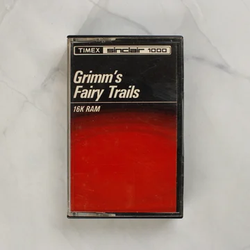 Grimm's Fairy Trails videójáték kazetta tokja Timex Sinclair 1000-hez
